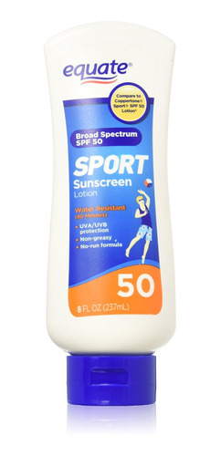 Equate Locin Deportiva Spf 50, 8oz, 1