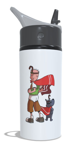 Squeeze Alumínio Doug Funnie 600ml Personalizado Homem Codorna E Cãodorna - Branco