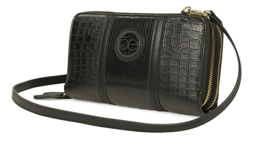 Cartera Grande Cloe Para Mujer Doble Función Y Redpocket Color Negro