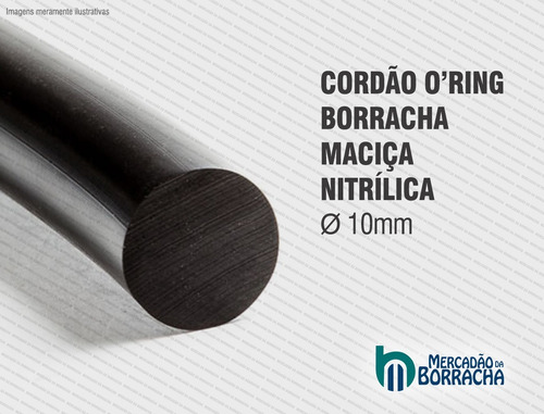 Cordão Borracha Nitrílica Para Oring 10mm - 5m