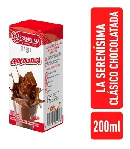 Leche La Serenisima Chocolatada 200 Cc X 20 Unidades