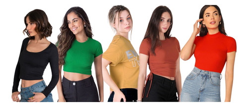 Lote De Playera Para Mujer 5 Piezas