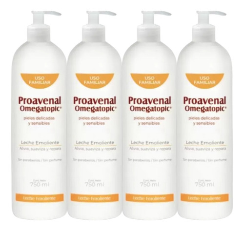 Combo X4 Proavenal Omegatopic Leche Emoliente 750 Ml