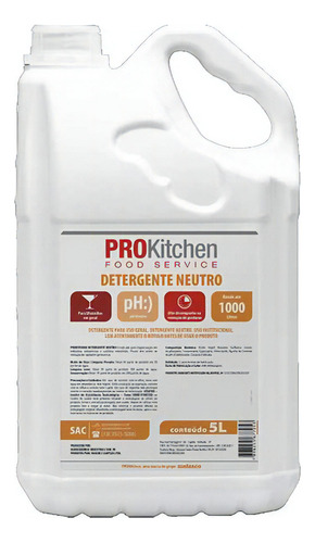 Detergente Neutro Prokitchen 5l 1 Un Audax
