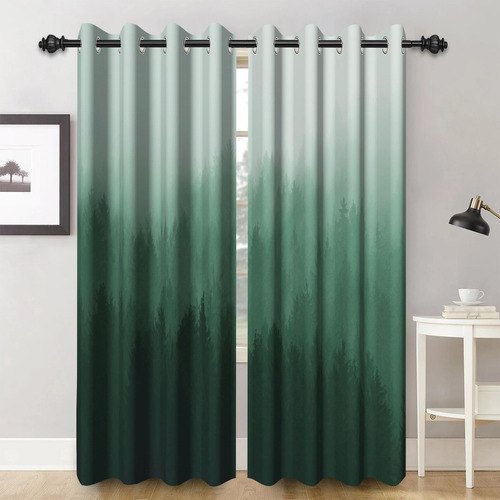 Baocicco Cortinas Opacas Para Ventana Con Diseño De Bosque D