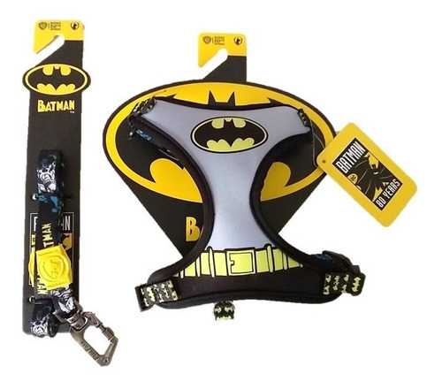 Peitoral Air E Guia Para Cachorro Modelo Batman Oficial P  