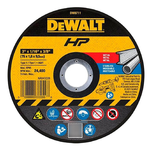 Discos Corte Dewalt Dw8711p3 Herramienta De Corte (dcs438b) 