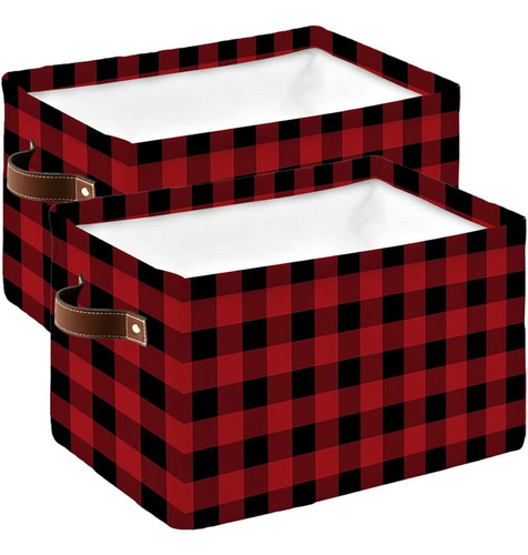 Cesta De Almacenamiento Classic Red Black Plaid Storage Bin 