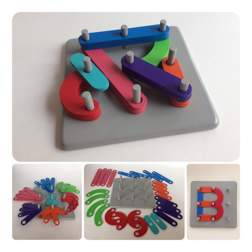 Juego Didactico Columnas Para Construccion De Figuras En Mdf