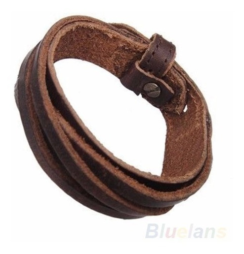 Imagen 3 de 6 de Pulsera Brazalete Muñequera De Cuero 100%genuino Unisex S/25