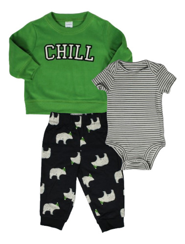 Conjunto Para Bebé Sweater Chill Pañalero Pans 3pz Carter´s 