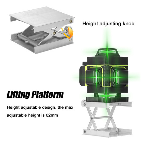 Plataforma Elevadora, Soporte De 62 Mm, Nivelación De Alumin