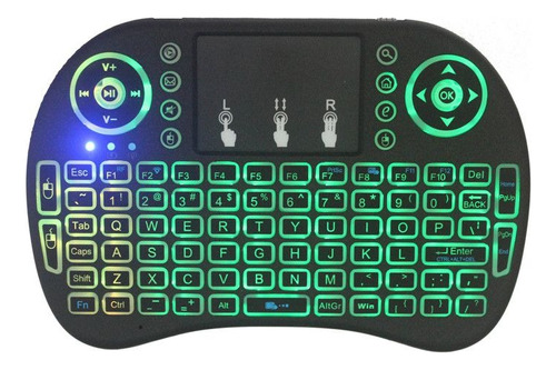 Teclado Inalambrico Smart Tv Box Pc, Control Tv Teclado Negro Idioma Español Latinoamérica