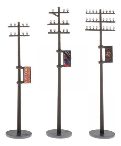 5 X 3pcs 1/87 Postes De Linha Elétrica Postes De Telefone