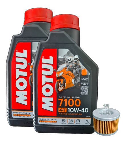 Aceite Motul 10w40 100% Sintético 2l + Filtro Yamaha Fz 16