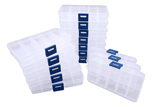 Caja Organizadora De Plástico Transparente Con Divisores A.