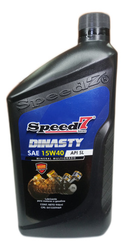 Aceite Para Motores A Gasolina Speed 7 15w40 Mineral 