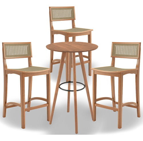 Conjunto Banquetas E Mesa Bistrô Resistente Para Varanda Cozinha Alta Qualidade