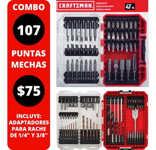 Crafsman Caja 100 Puntas Para Taladro