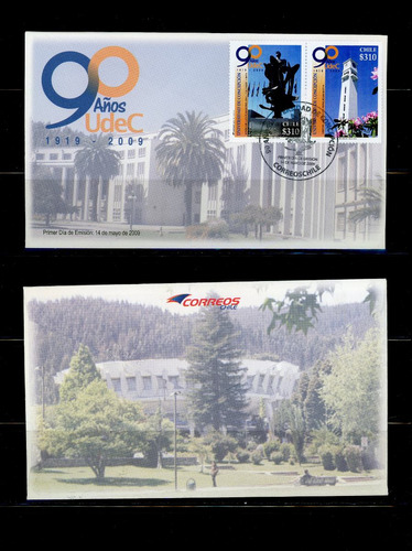 Sellos Postales De Chile. 90 Años Universidad De Concepción.