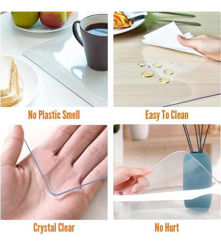 Protector De Mesa Transparente Royhom De 1,5 Mm De Grosor...