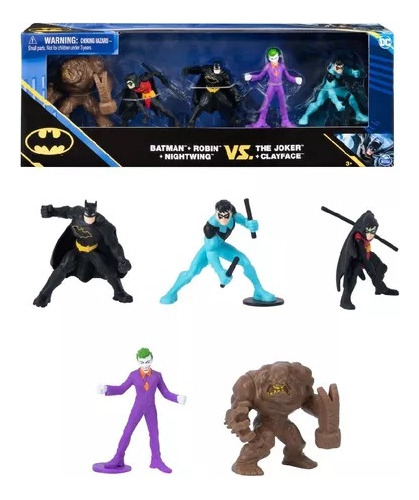 Set Spin Master Pack X5 Batman Robin Joker Juguetes Muñecos
