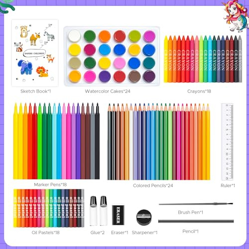 Kit De Dibujo Para Niños De 4 A 12 Años Unicornio