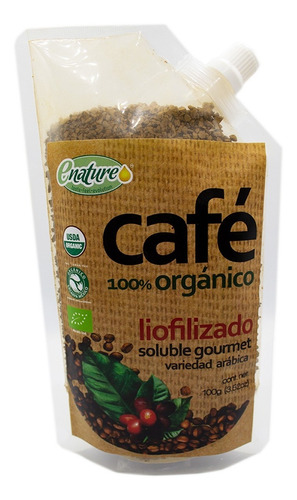 Imagen 1 de 2 de Café Orgánico Soluble Liofilizado Sabor Natural Enature 100g