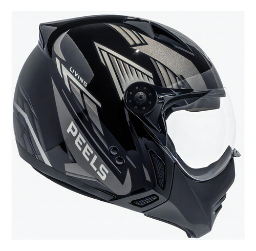 Capacete Moto Peels Mirage Living Cor Preto com Grafite Tamanho do capacete 60