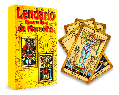 Kit C/ Baralho Cigano Lenormand Tarô Luxo + Tarot Marselha
