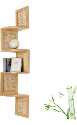 Nd Rongfeng Bamboo Corner Shelf 4-tier Shelf Con Cuerpo De B