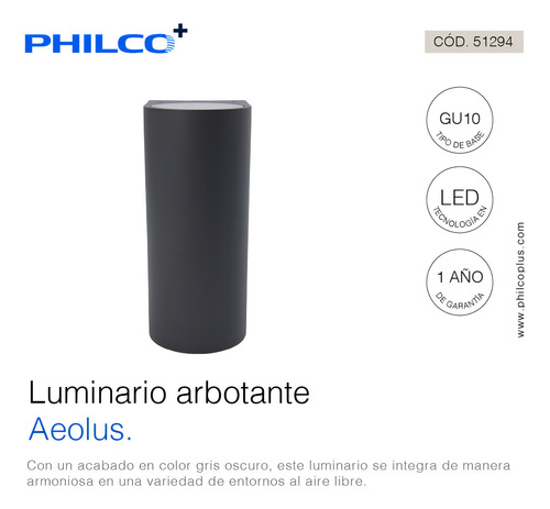 Paquete 2 Arbotantes Philco 51294 Bracket Pared Para 2 Gu10 Led Ip54