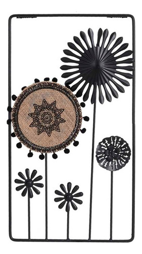 Adorno De Pared Decorativo Diseño Bohemio Negro 25x45cm