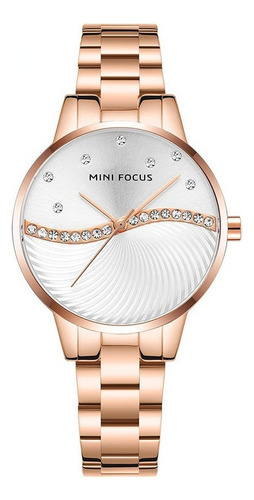 Reloj Mini Focus 0263, Reloj De Cuarzo Para Mujer Correa Rosa