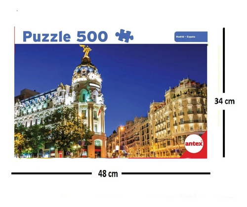 Imagen 2 de 4 de Puzzle 500 Pzs Madrid España Rompecabezas Antex Playking