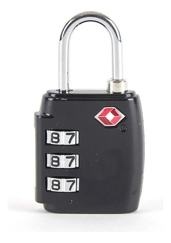 Candado Seguridad Con Tsa Combinacion Equipaje Valija Viaje Color Negro 16282