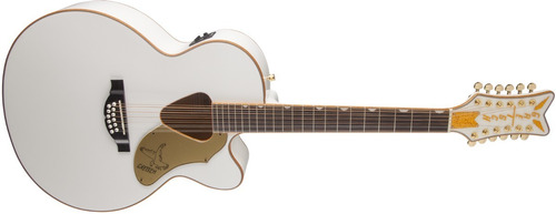 Guitarra Gretsch G5022CWFe-12 Rancher Falcon Jumbo Cutaway Wh, color blanco, material para dedos, palisandro, guía para la mano derecha