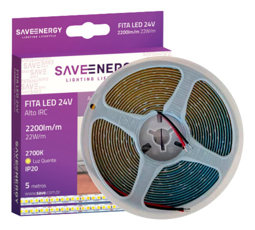 Promoção 20 Fitas Led 22w/m 2200lm 2700k 24v 5m 240leds/m