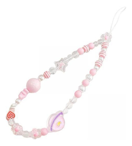 5 Pulseira De Miçangas Para Celular, Pingente Para Rosa
