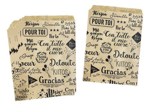 Bolsas De Papel Kraft Paper Thank You Bags - Para Dulces Bqb
