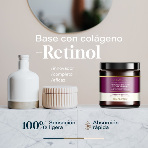 Imagen 5 de 7 de Crema Antiarrugas 60ml 3% Retinol Complejo Colageno Skincare