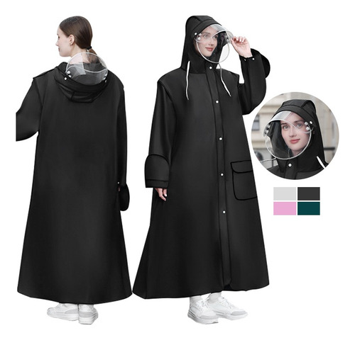 2pc Poncho Impermeable De Lluvia Con Capucha Reutilizable