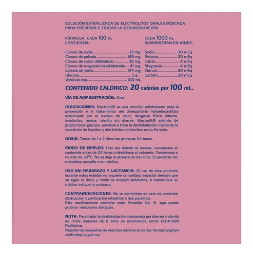 Suero Rehidratante Electrolit Fresa Kiwi 10 Pzs De 625 Ml