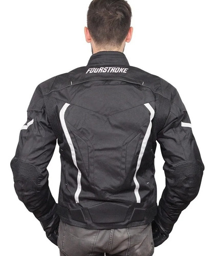 Imagen 2 de 5 de Campera Moto Con Protecciones Eco Jacket Black Fourstroke