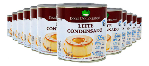 Kit 12 Leite Condensado Diet São Lourenço 335g