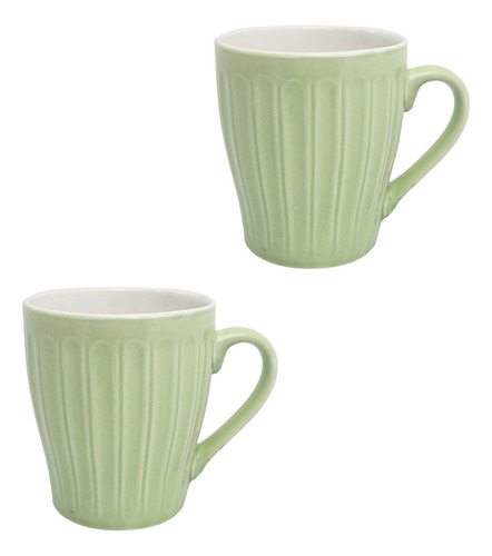 Taza Jarro Cerámica Mug Diseño Coffee Mod8 Cafe Te X2 Unid - Sheshu Color Verde