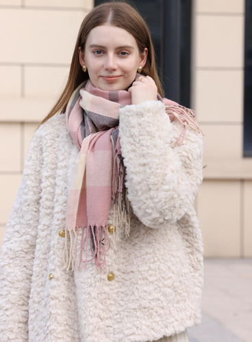 Bufanda Larga Wander Agio Invierno Mujer A Cuadros Tejida Color Diseño De La Tela Talle