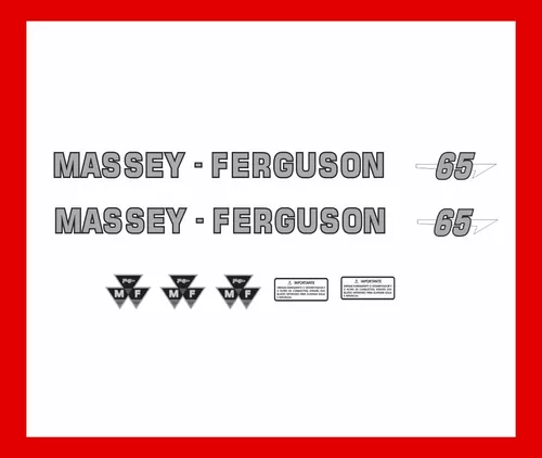 Jogo De Decalque Adesivo Trator Massey Ferguson 65X - TM - Adesivo