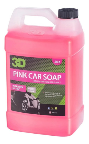 Shampoo Pink Car Soap 3d Concentrado Ph Neutro Sin Cera 4lts