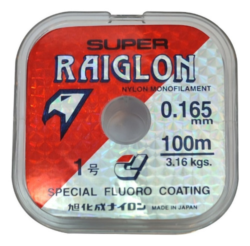 Nylon Super Raiglon Fluoro 0.165mm 3.16kg X 100m Pesca Fly